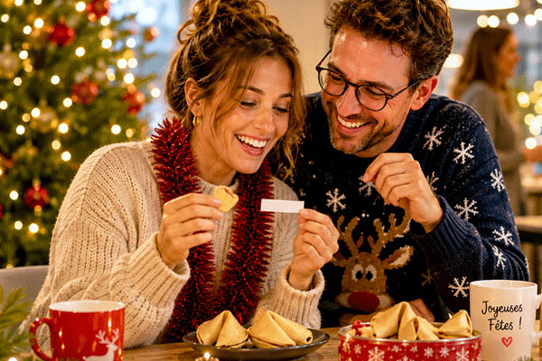 Fortune cookies pour noël et fêtes